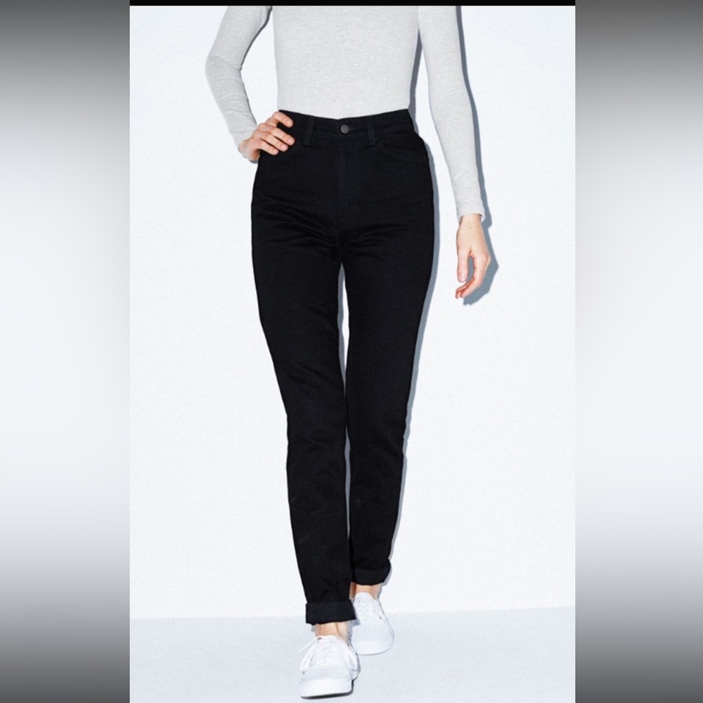 NWOT American Apparel The High-Waist Denim Black Jeans size 27/ US4
